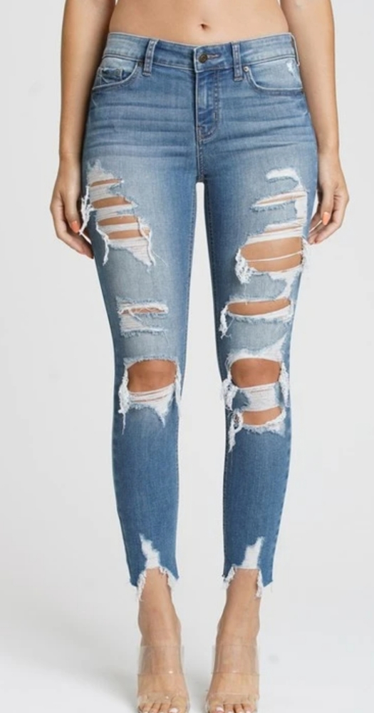 EUNINA Josie Mid Rise Skinny Crop Jeggings Size 13